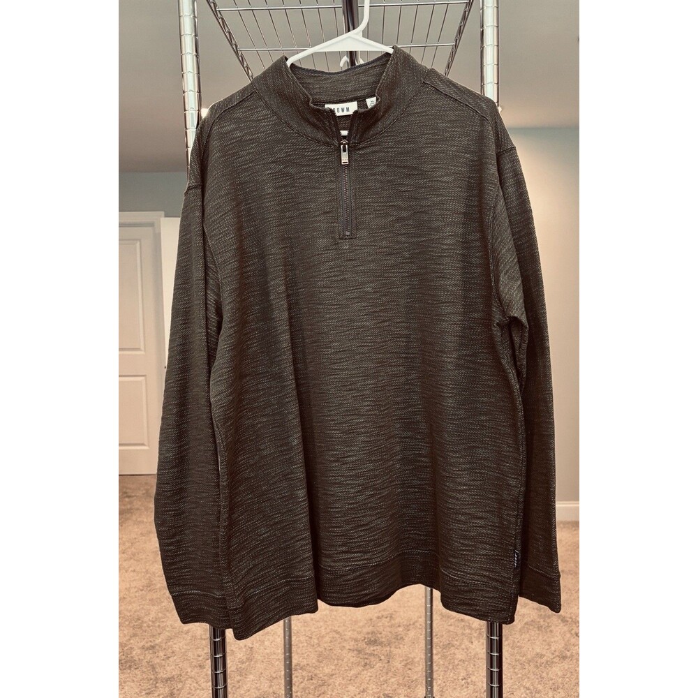 ROWM 100% Cotton Green  1/4 zip pullover men’s size XL Athlete Comfort